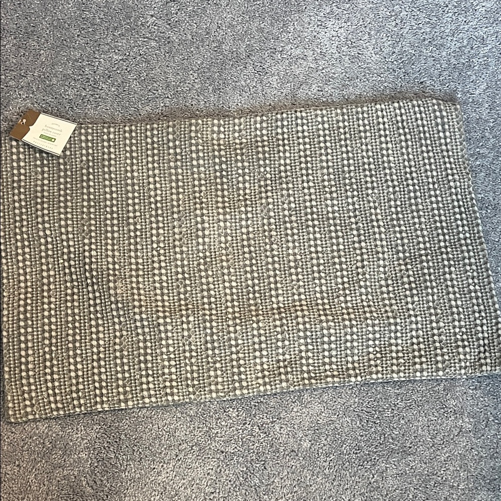 Pottery Barn Honeycomb Pillow Cover - Gray and Brown